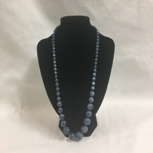 Blue Marble Beaded Necklace